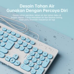 Keyboard USB Wired 104 Key Full Size Portable untuk PC dan Laptop