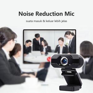 Webcam Full HD 1080P dengan Mikrofon - Plug & Play